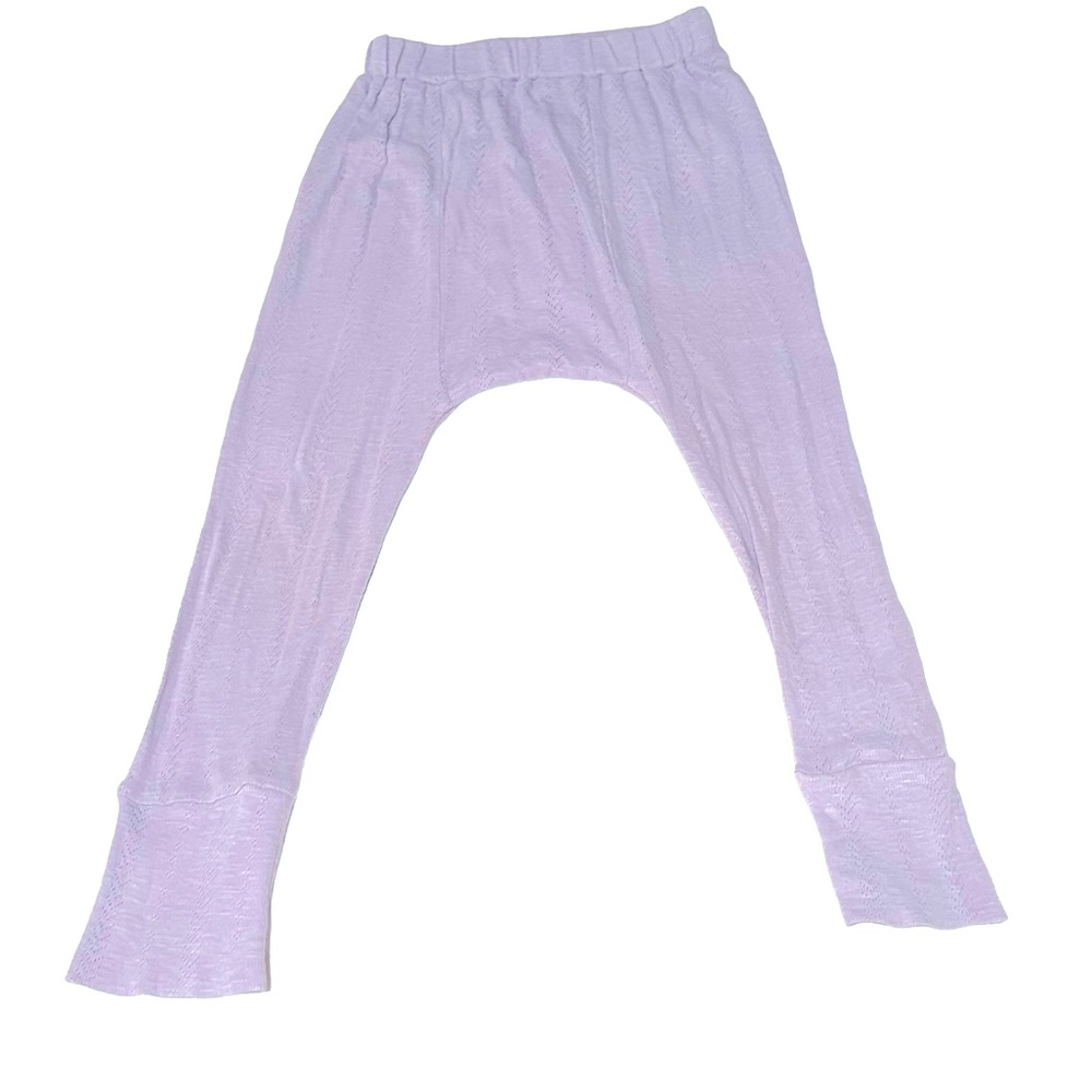 Kate Quinn | Girl’s Organic Pointelle Cotton Panda Pants | Soft Lavender 3T